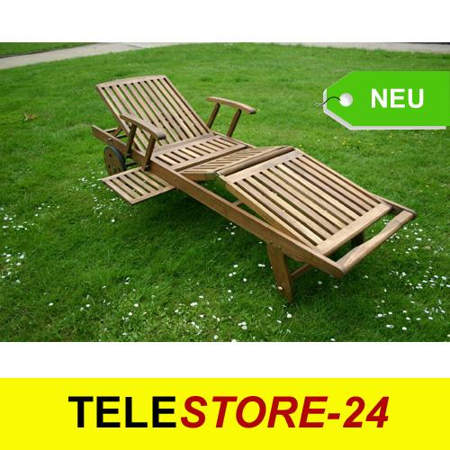 ROLLLIEGE Garten Möbel Liege Holz Lounger m.Tisch #439