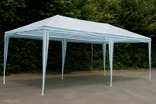 Pavillion Partyzelt 3x6m, blau/weiß  Garten