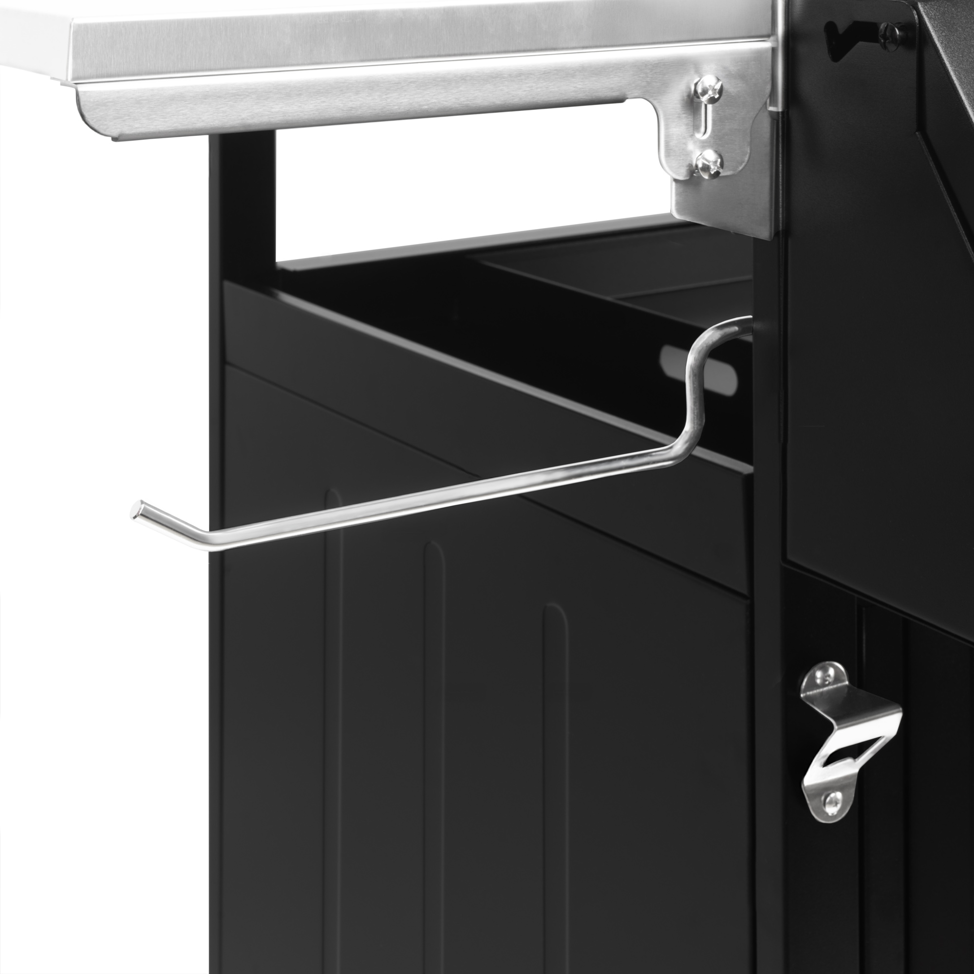 BBQ-Toro Grillwagen 100 x 73 x 91 cm, Schwarz, Grilltisch mit großer Arbeitsfläche, Beistelltisch