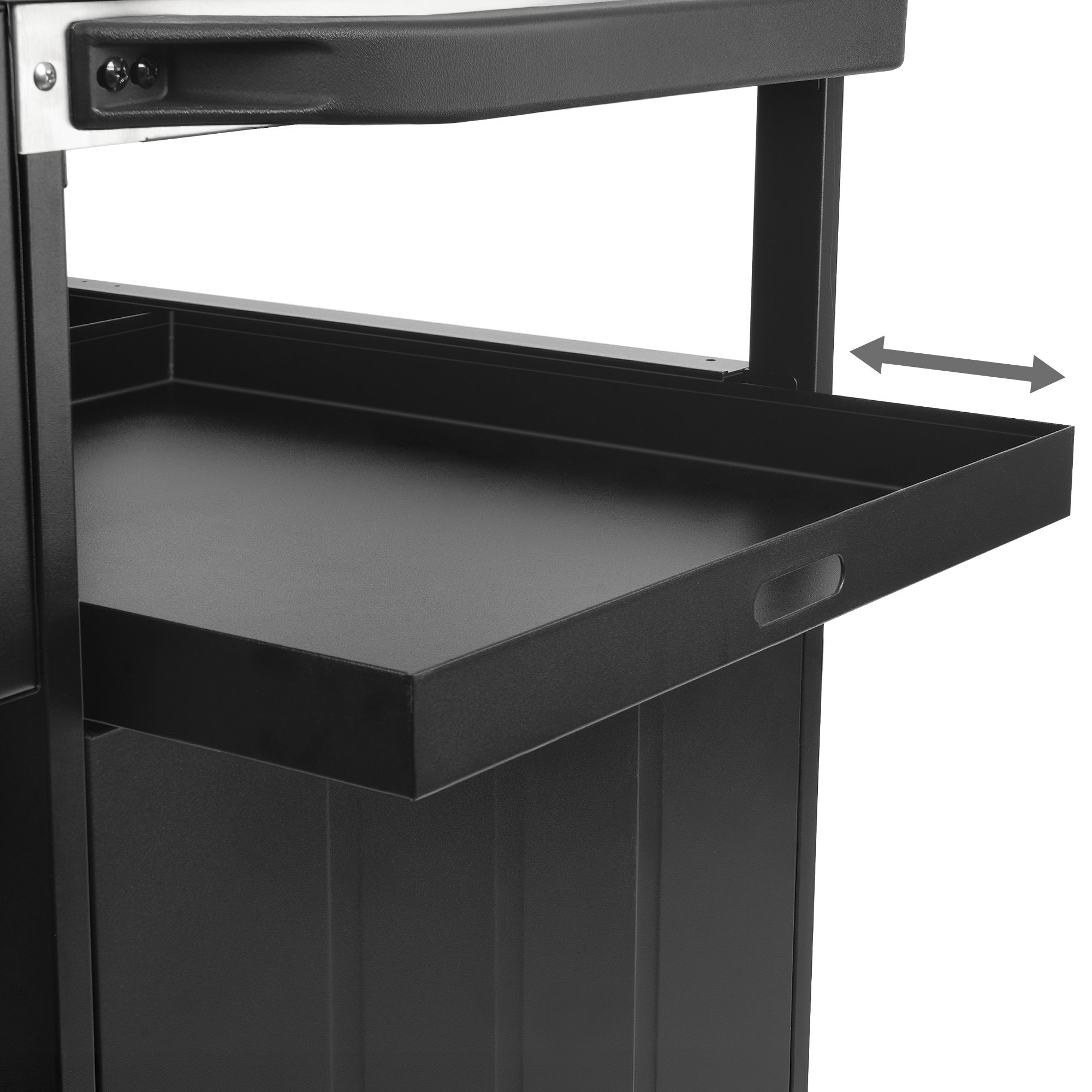 BBQ-Toro Grillwagen 100 x 73 x 91 cm, Schwarz, Grilltisch mit großer Arbeitsfläche, Beistelltisch