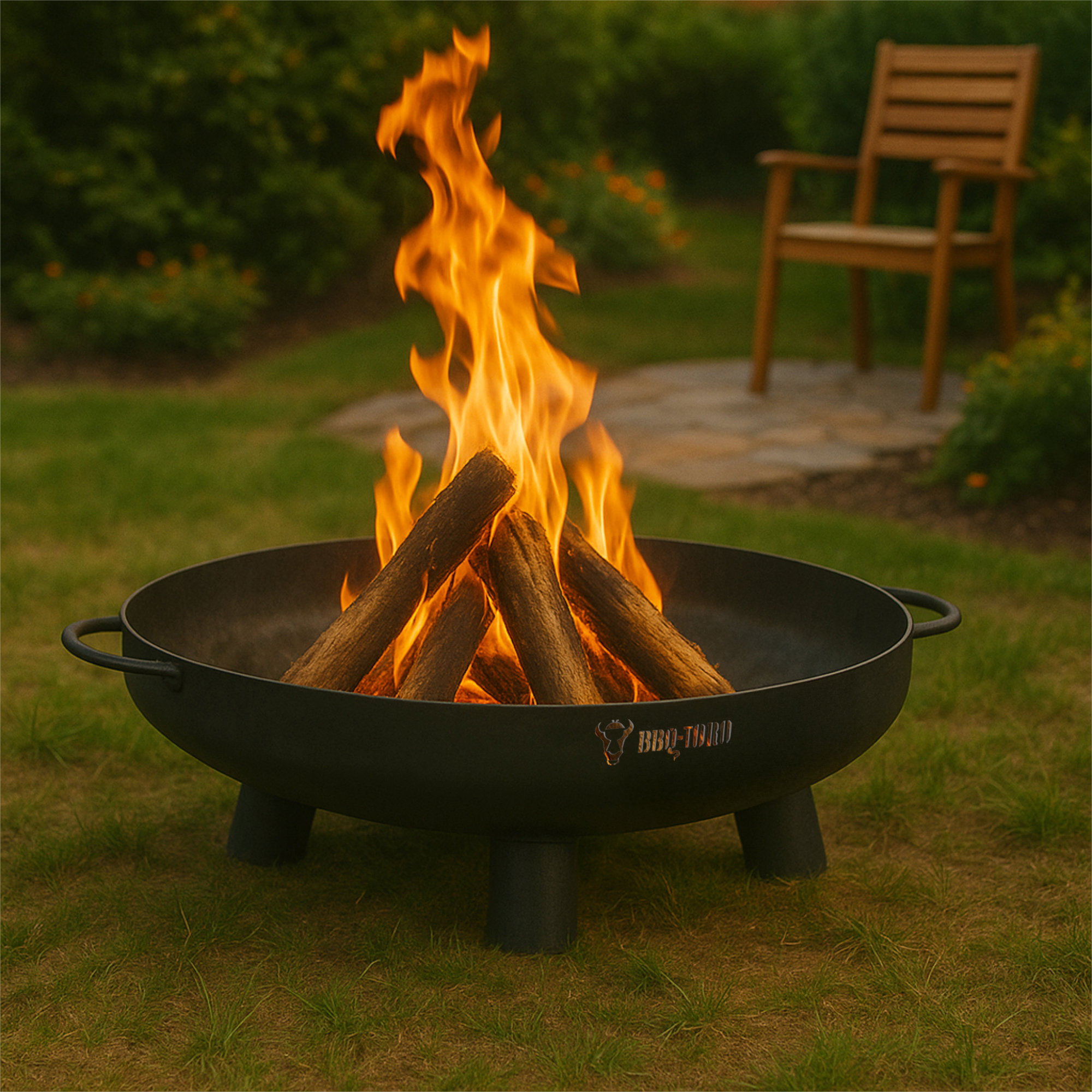 BBQ-Toro Feuerschale für Garten und Terrasse, Feuerstelle Feuerwanne Lagerfeuer