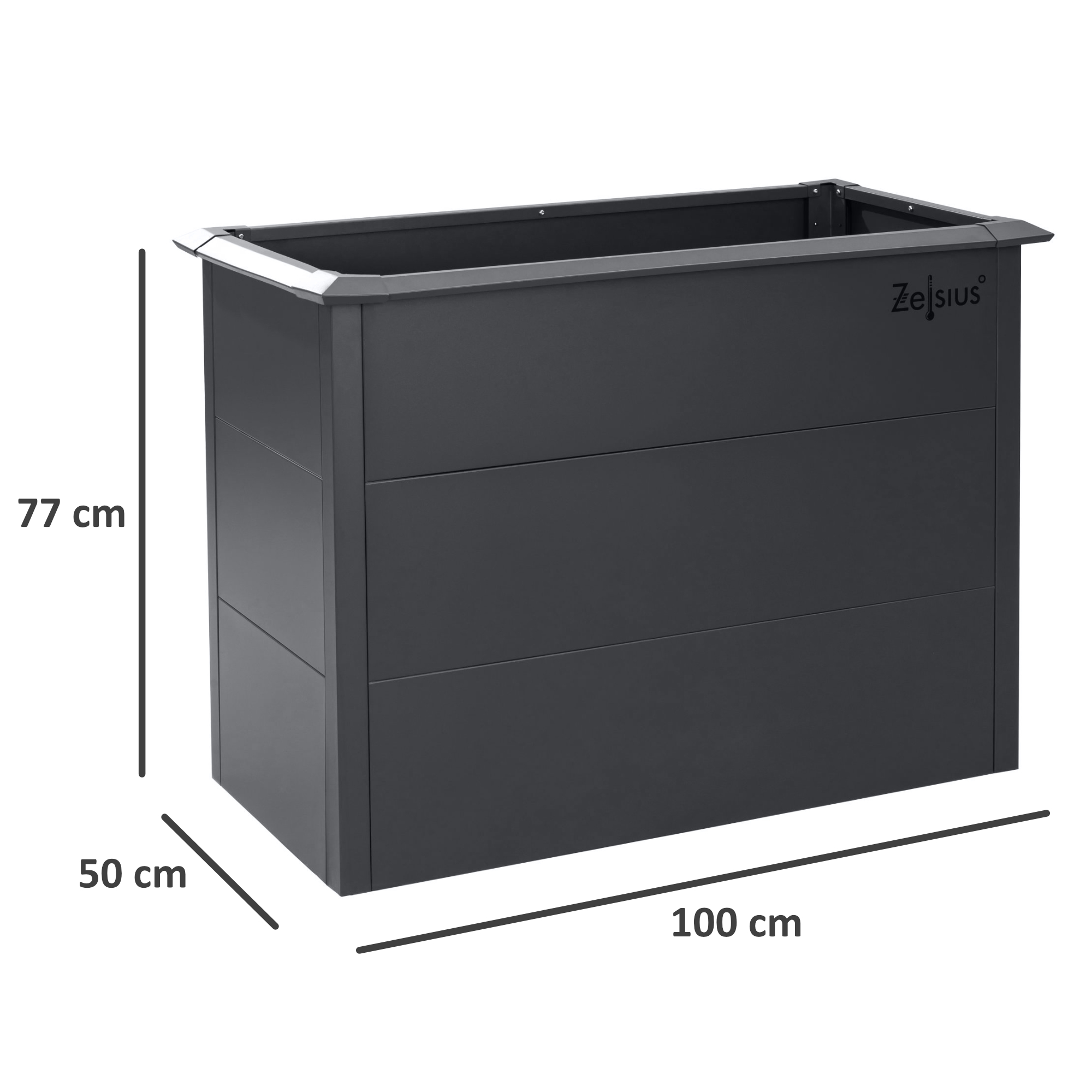 Hochbeet Metall 240x80x77cm - Verzinkter Stahl Für Garten & Terrasse