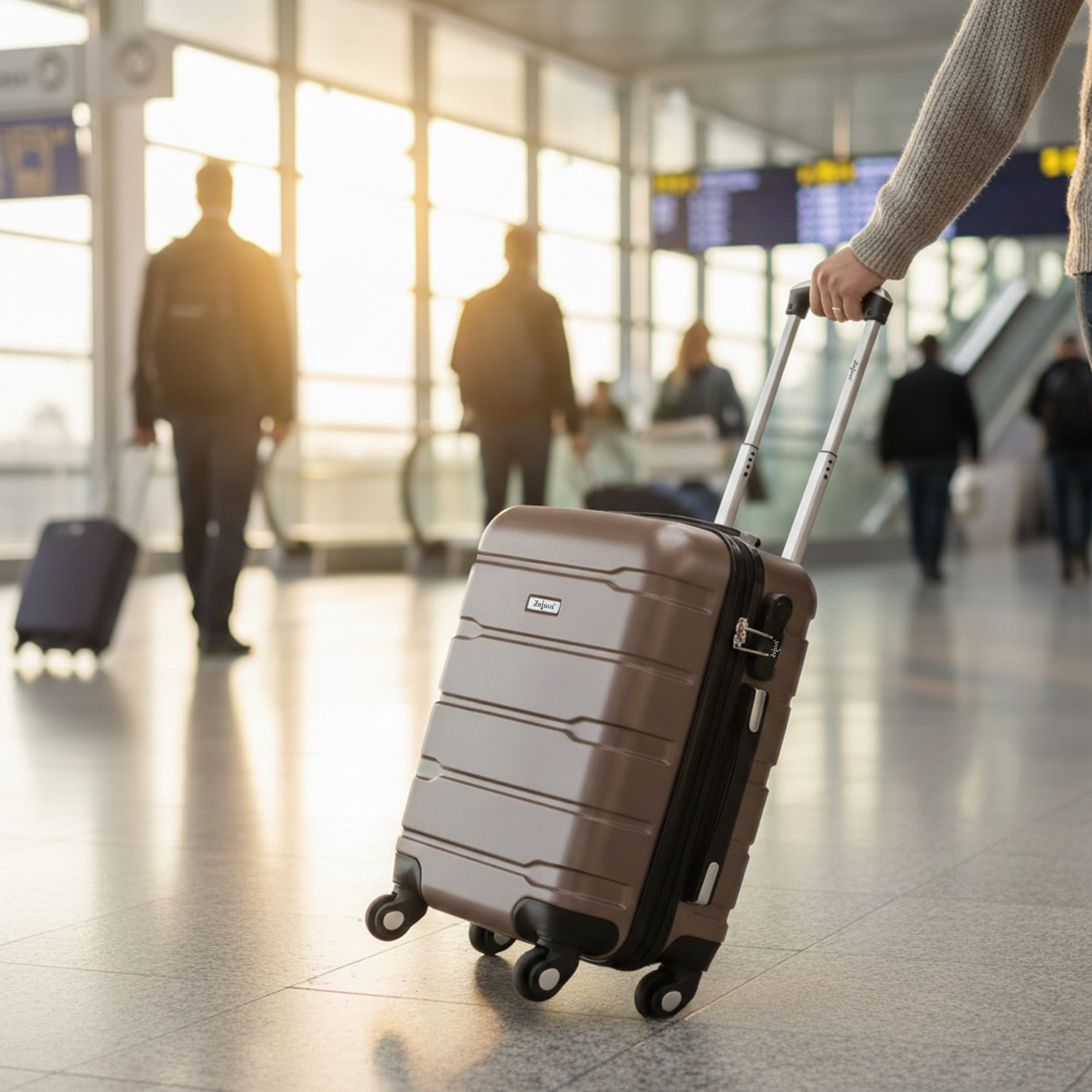 Zelsius Koffer Set, ABS Reisekoffer mit Zahlenschloss und Innen Trennwand