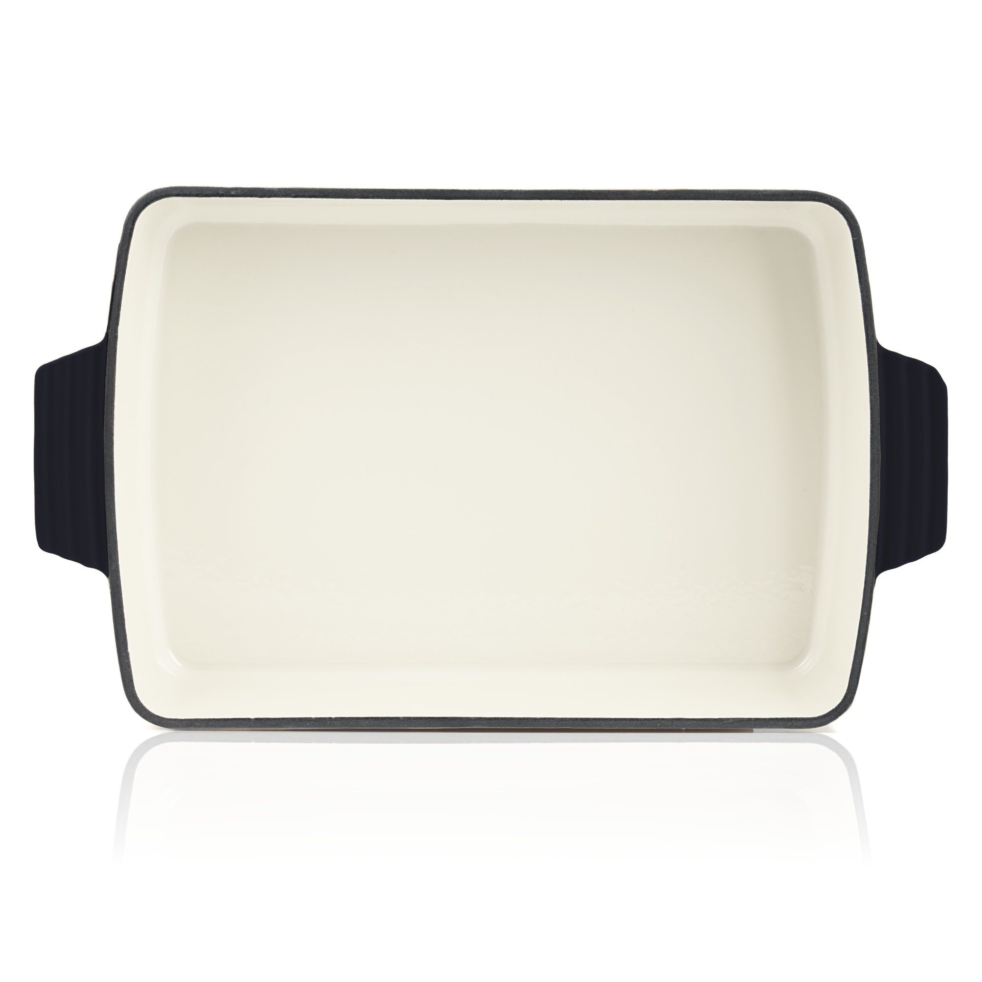 Mahlzeit Gusseisen Auflaufform eckig 3,8 Liter | Induktionsgeeignet, inkl. 2 Griffe, Bratreine