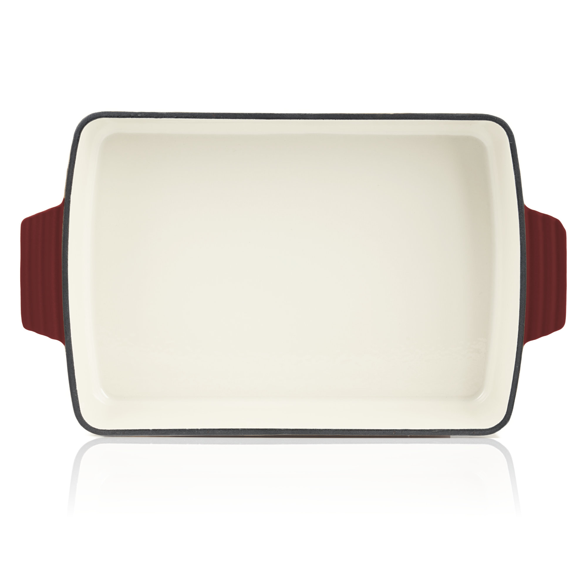 Mahlzeit Gusseisen Auflaufform eckig 3,8 Liter | Induktionsgeeignet, inkl. 2 Griffe, Bratreine