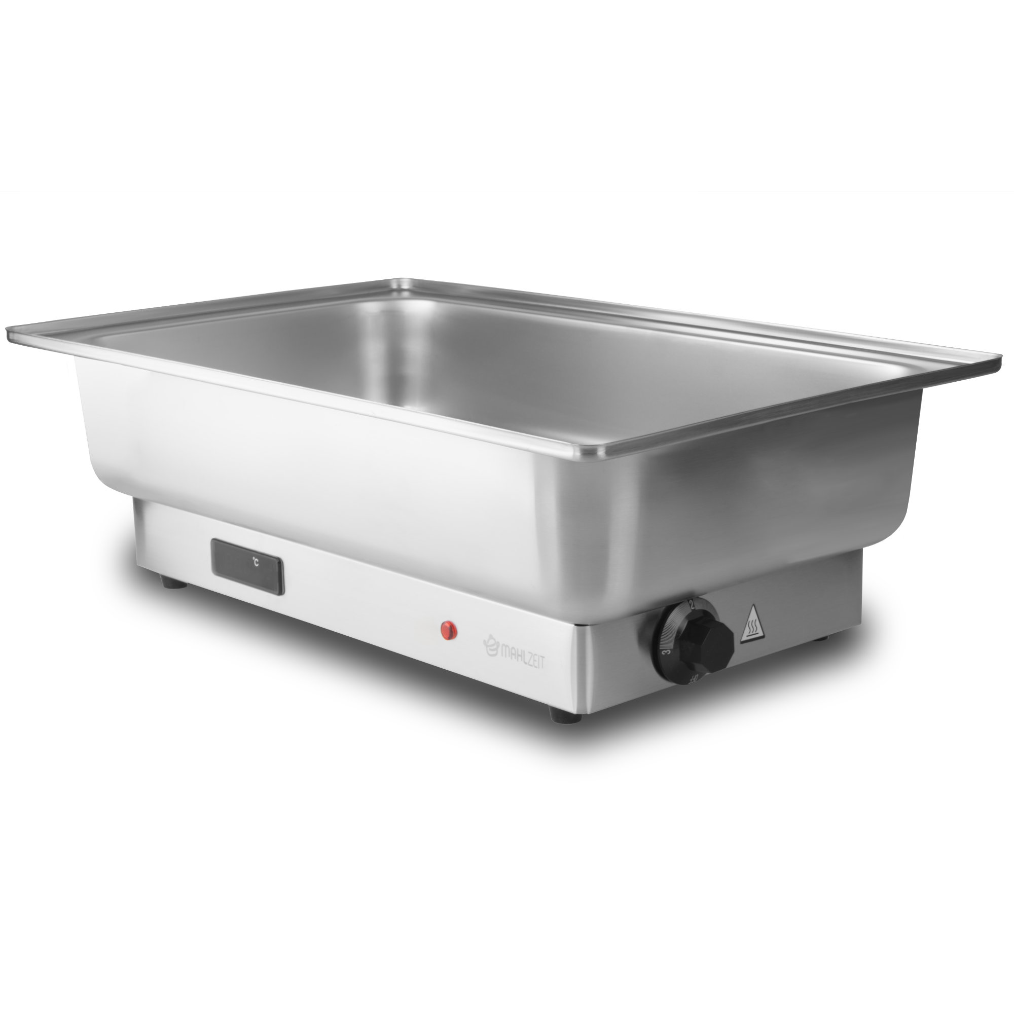 Mahlzeit elektrischer Edelstahl Chafing Dish für GN 1/1, 9 Liter, bis 80°C mit Display, Wärmebecken