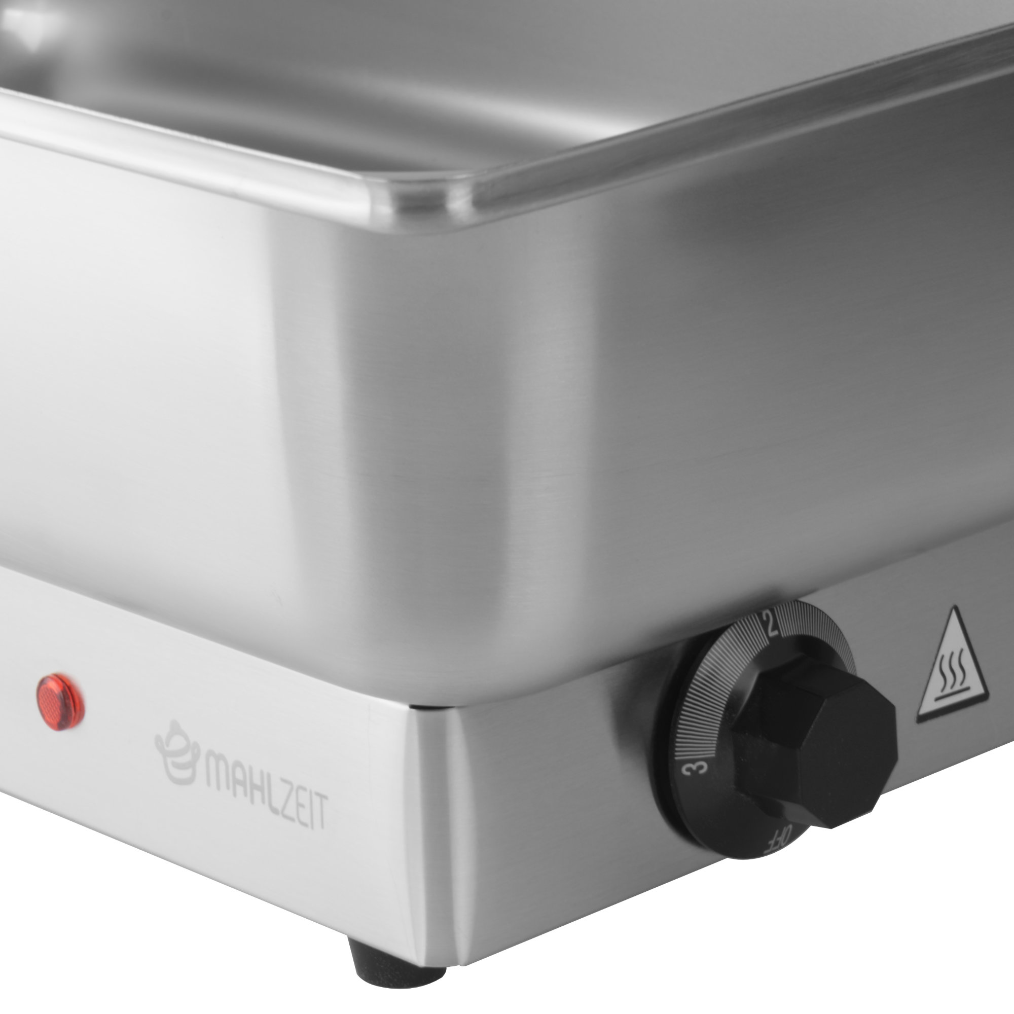 Mahlzeit elektrischer Edelstahl Chafing Dish für GN 1/1, 9 Liter, bis 80°C mit Display, Wärmebecken
