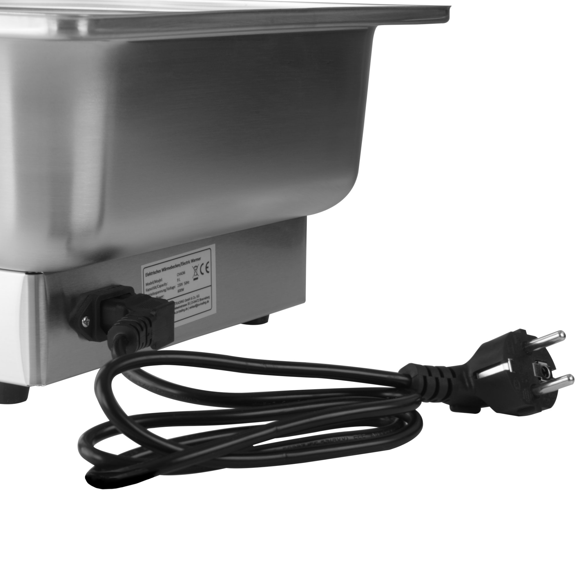 Mahlzeit elektrischer Edelstahl Chafing Dish für GN 1/1, 9 Liter, bis 80°C mit Display, Wärmebecken