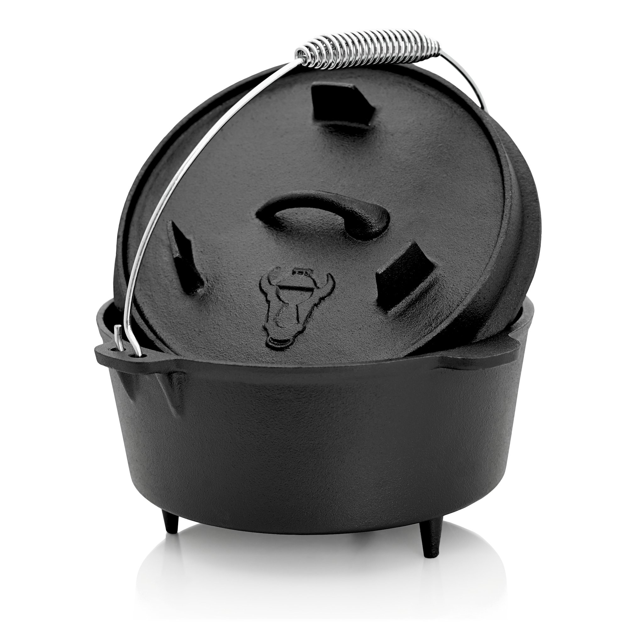 BBQToro Dutch Oven with Lid Lifter 4,2 Litre Cast Iron Fire Boiler 4,5