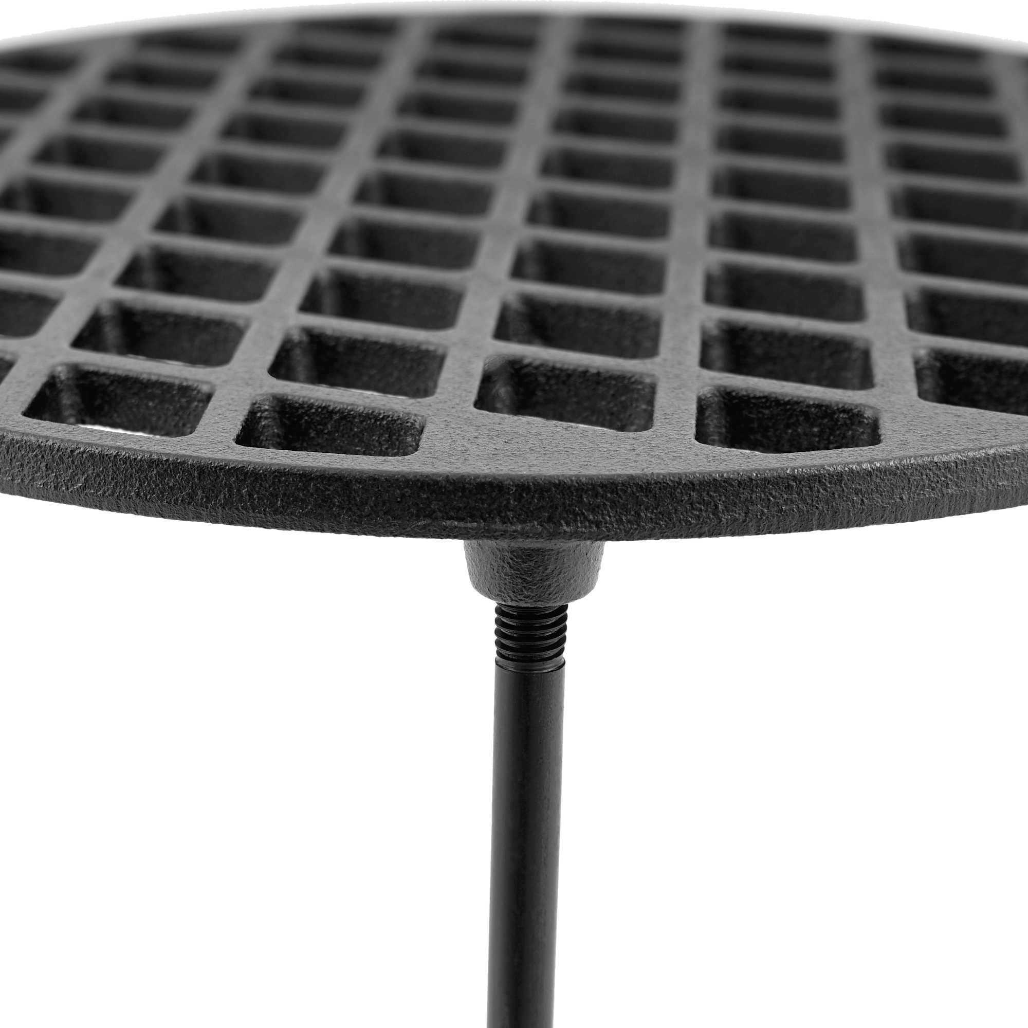 BBQ-Toro Gusseisen Grillrost Ø 30 cm mit 3 Beinen | rundes + eingebranntes Grillgitter | Zubehör