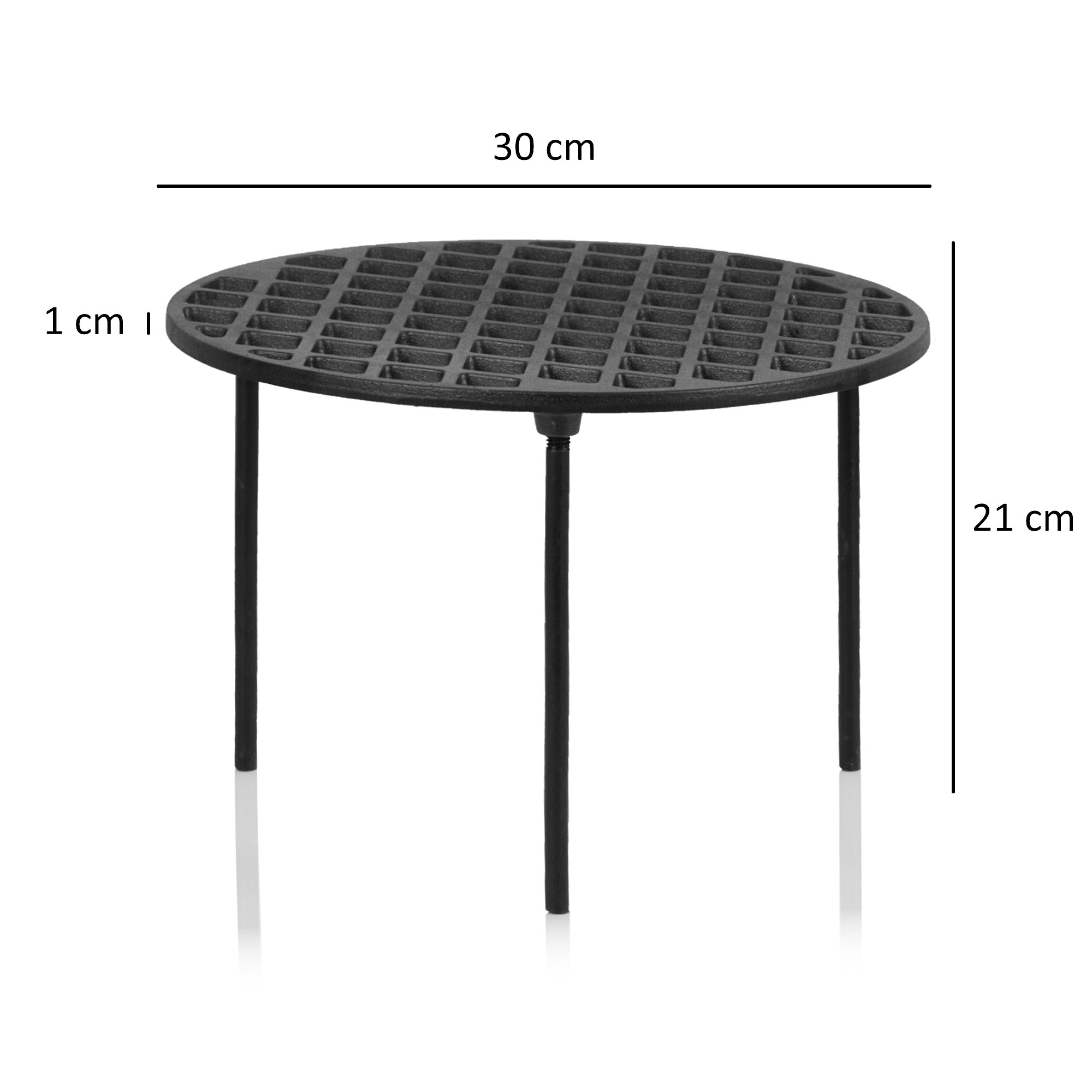 BBQ-Toro Gusseisen Grillrost Ø 30 cm mit 3 Beinen | rundes + eingebranntes Grillgitter | Zubehör