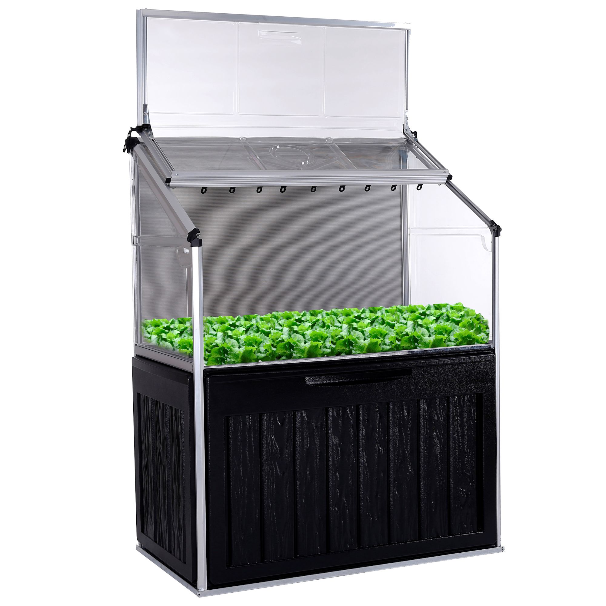 ZELSIUS Hochbeet Gewächshaus Aluminium Pflanzbeet Frühbeet Kräuterbeet