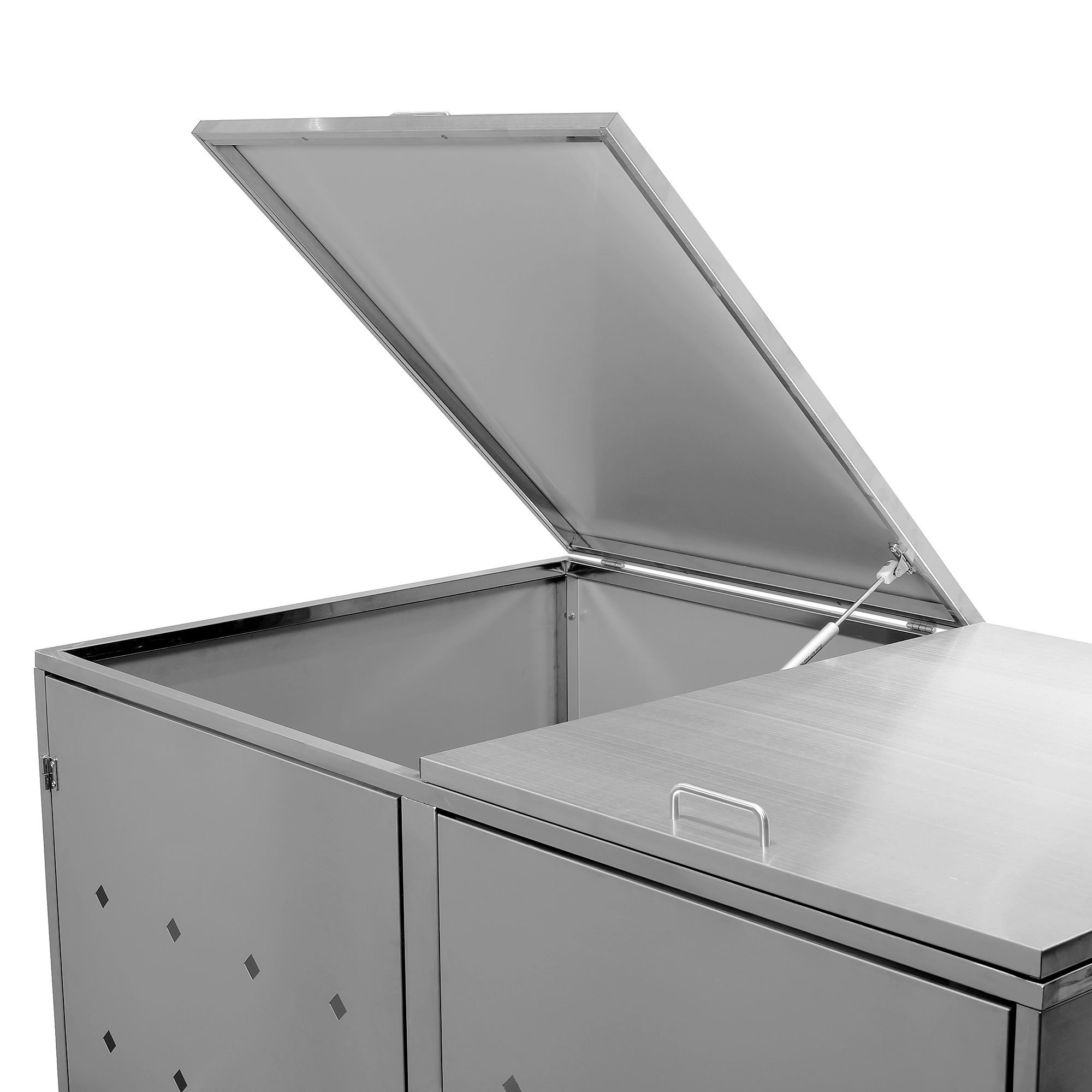Edelstahl Mülltonnenbox Lines 2er Müllbox Mülltonnenverkleidung abschliessbar