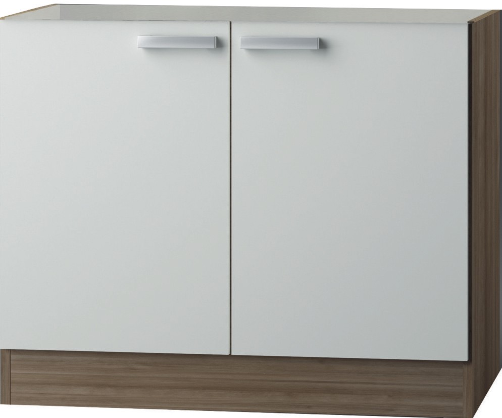 KULT Turin Spülenschrank 100cm Breit Weiß SPLO106