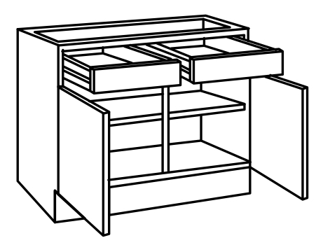 KULT Turin Unterschrank 100cm Breit Weiß UO106