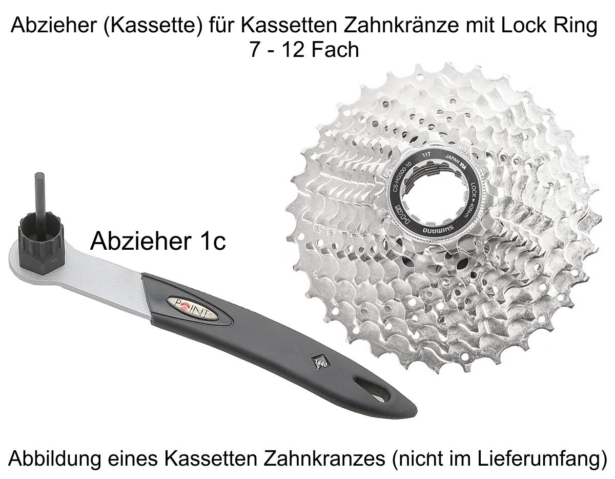 Schraubkranz  Zahnkranz-Abzieher Kettenpeitsche Kassette Werkzeug Shimano & SRAM 