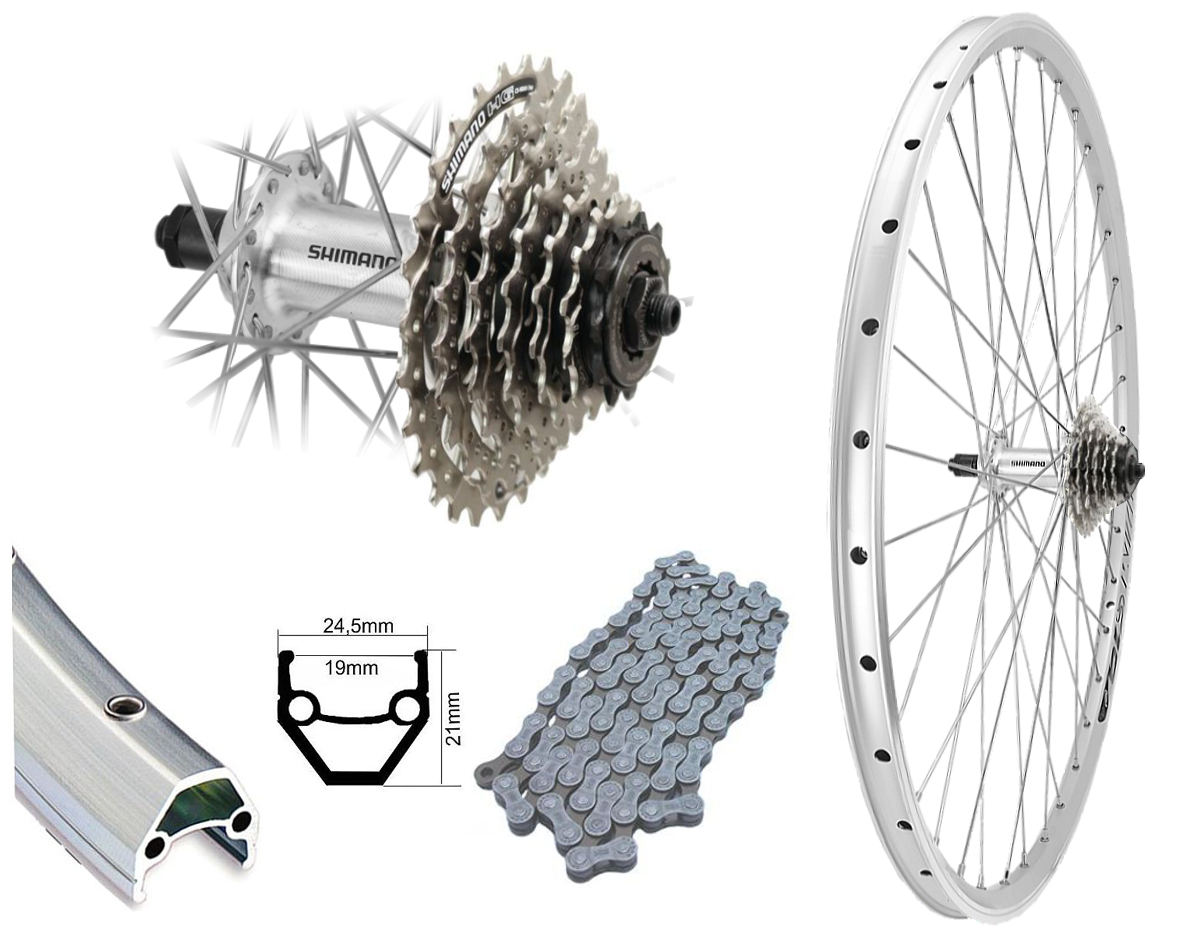 Produktbild von Redondo 28 Zoll Hinterrad Laufrad Felge Shimano Tx500 Schwarz