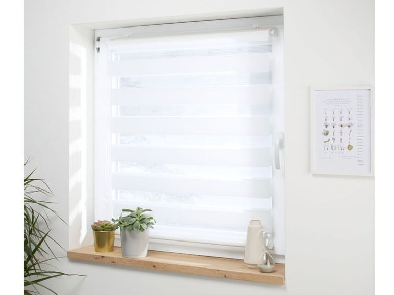 Duo Rollo für Fenster 60x150 weiß Klemmfix ohne Bohren Doppelrollo Seitenzug 