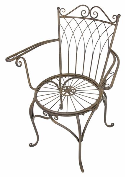 Bistro Stuhl aus Metall Antik Optik Vintage Balkon Garten Terrasse