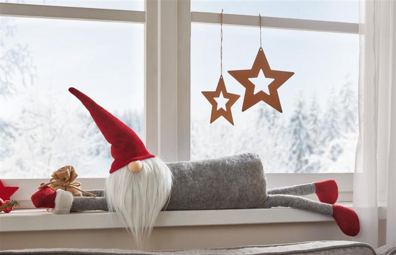 Zugluftstopper Fensterdichtung Türdichtung "Wichtel" Weihnachtsdekoration 80 cm lang, Dekowichtel Weihnachtswichtel