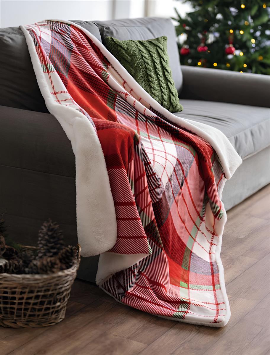 Kuscheldecke 130x160 Cm Kariert Flauschig Flanell | Schwarz-Weiß | Fleecedecke Für Sofa, Couch & Bett