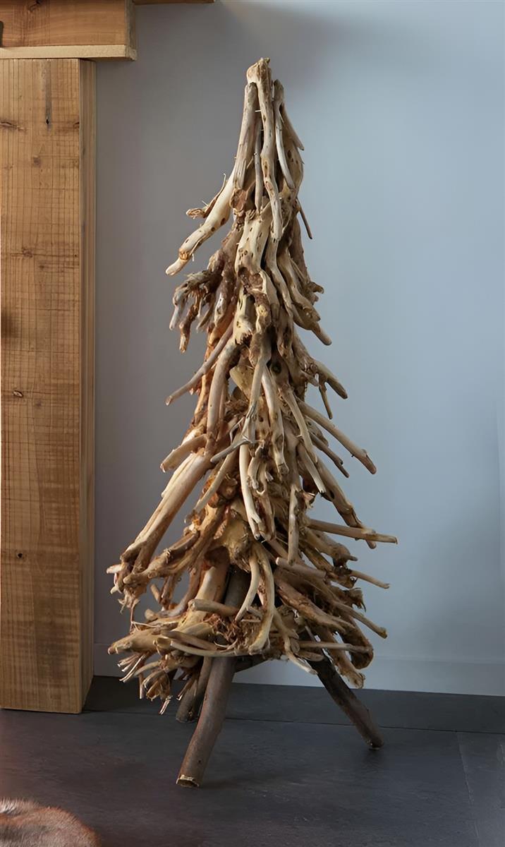 Tannenbaum "Wurzelholz" 78 cm hoch, Weihnachtsbaum Alternative, Christbaum  aus Holz fr Innen