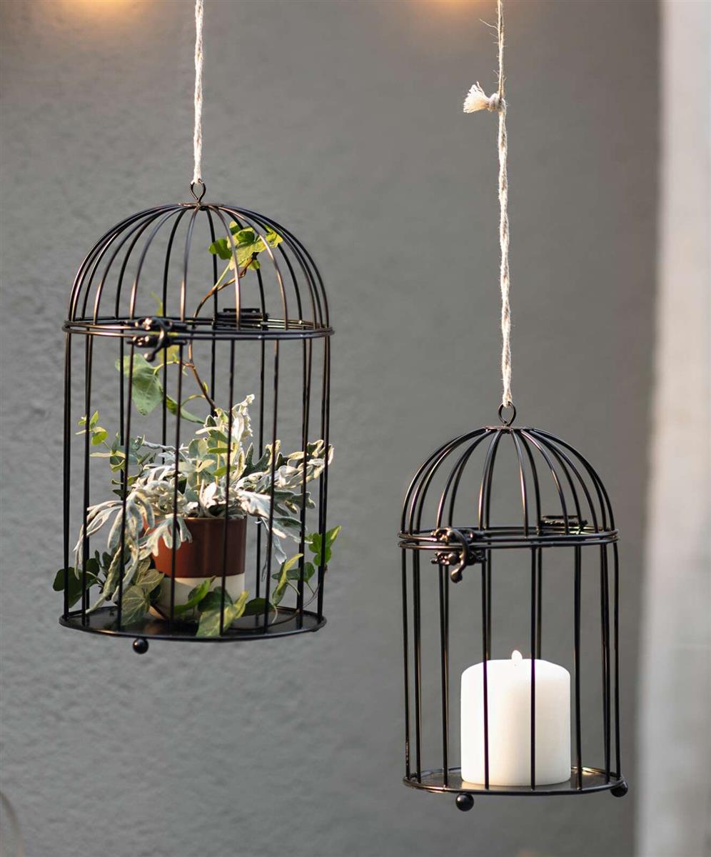 Metall Deko-Vogelkäfige Set – 3 Größen (41, 28,5, 19 Cm), Schwarz, Für Tischdeko & Saisonale Arrangements Matte Oberfläche