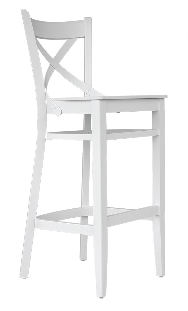 Barhocker mit Lehne Barstuhl Tresenhocker Hocker Buche Massiv weiß H-65