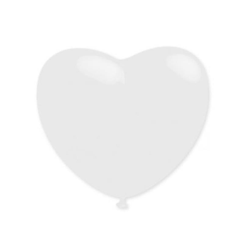 25 Herzluftballons weiß