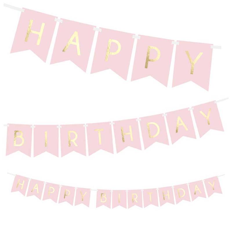 Happy Birthday Schriftzug rosa