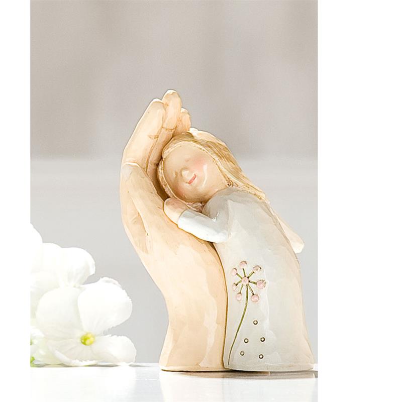 Figur Kind in schützender Hand
