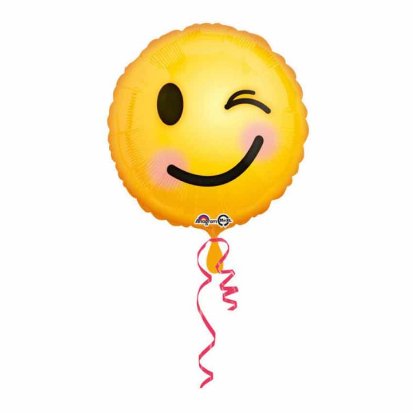 Helium Folienballons Smile Herz Kuss Emoji Zunge Bart Luftballons Brille balloon 