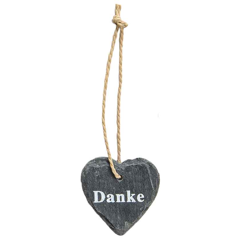 Schiefer Anhänger Herz mit liebevollem Spruch kleines Geschenk für
