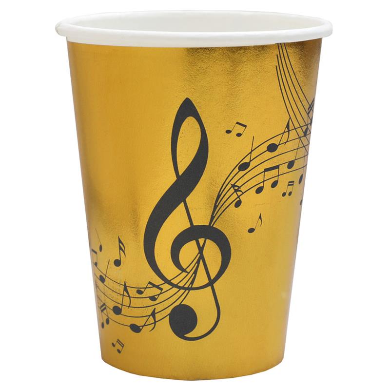 Goldene Pappbecher