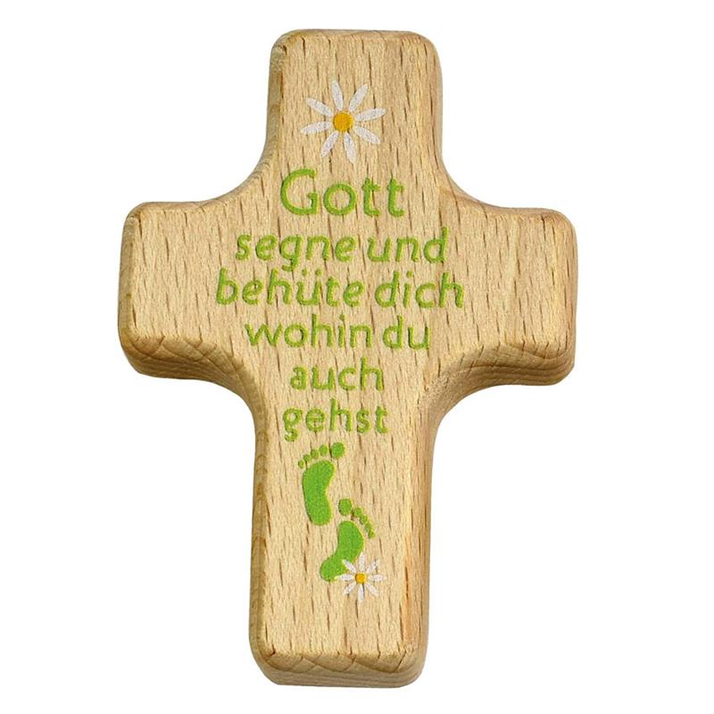 Handkreuz aus Buchenholz grün