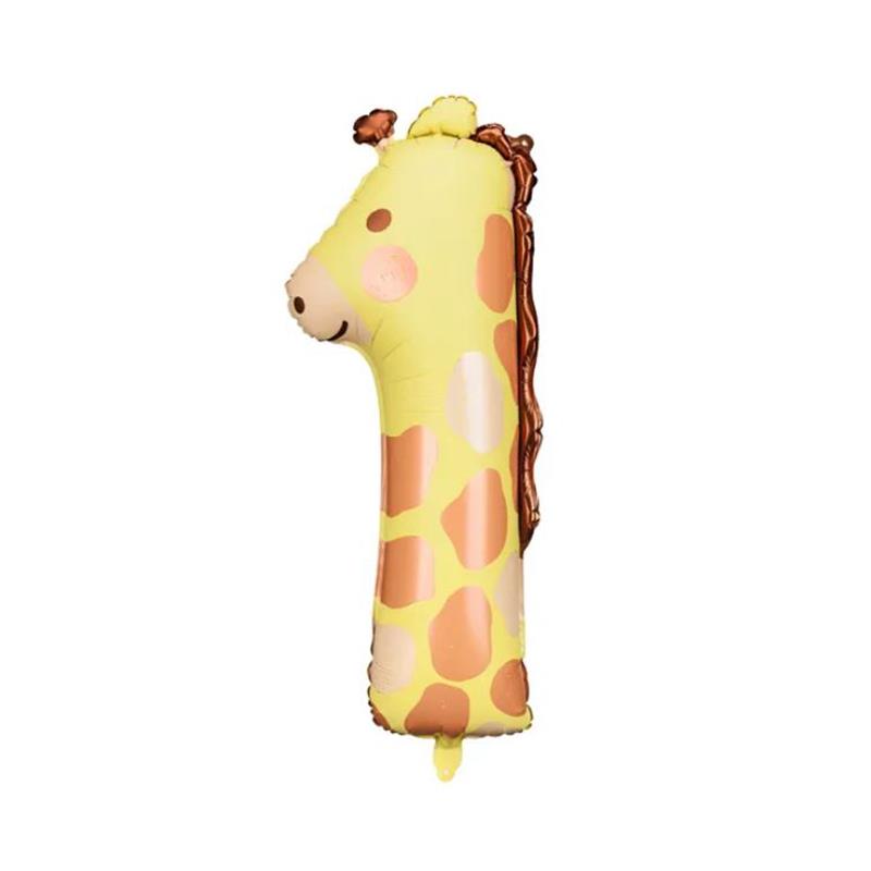 Folienballon Zahl 1 Giraffe
