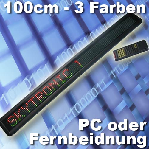 840 LED WERBE LAUFSCHRIFT Leuchtreklame Lauftext Farbe 100cm LED