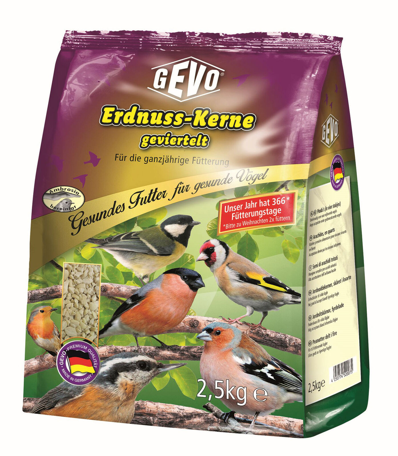 GEVO 910012 Gartenvogelfutter 2,5 kg schalenlos