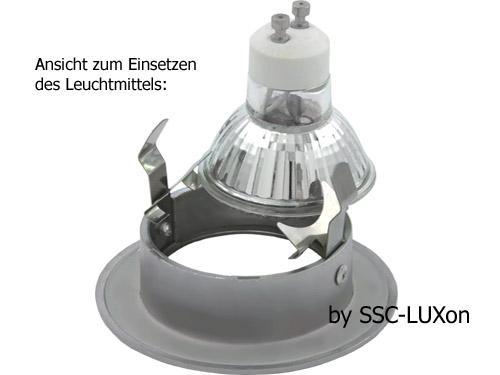 RW 1 LED Einbaustrahler Feuchtraum IP65 54 LEDs WW GU10  