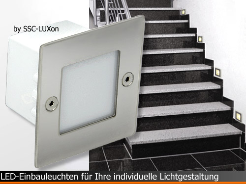 LED Einbauleuchte Piko.B04, 230V, Edelstahl, warm weiß