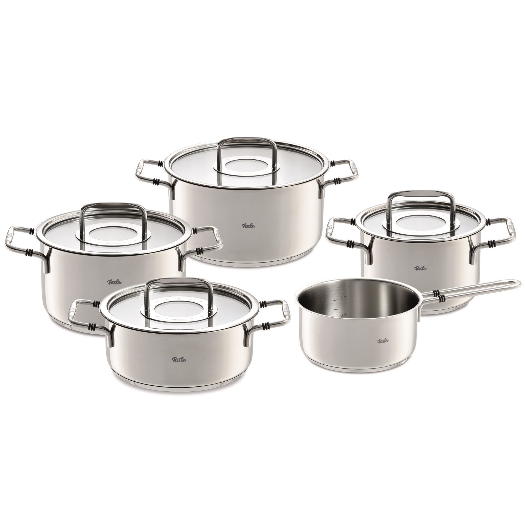 Fissler Serie Bonn Batería de Cocina 5 Piezas con Tapa de 086 112 16 0000 BONN OLLA CON TAPA 16CM – 2.1L | FISSLER