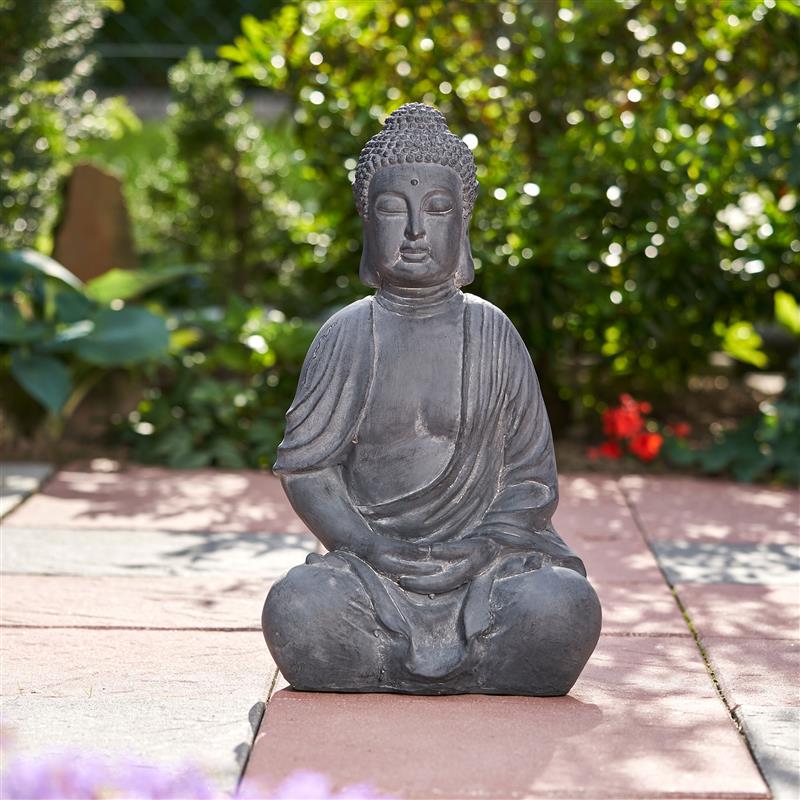 XXL Großer Buddha 50 cm Steinfigur Garten Deko Figur