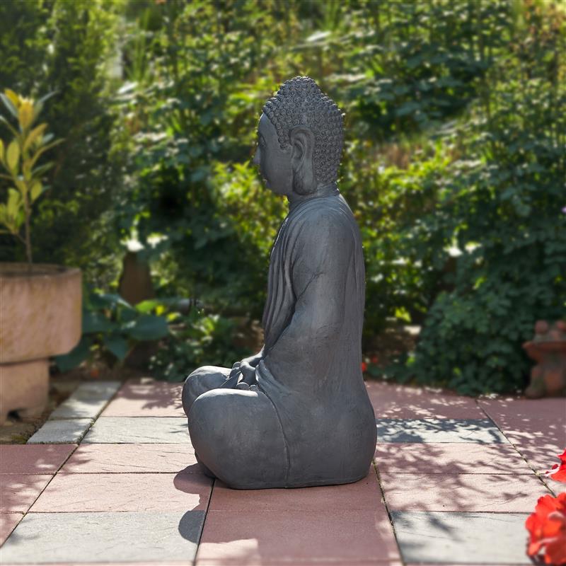 XXL Großer Buddha 100 cm Steinfigur Garten Deko Figur Skulptur Feng