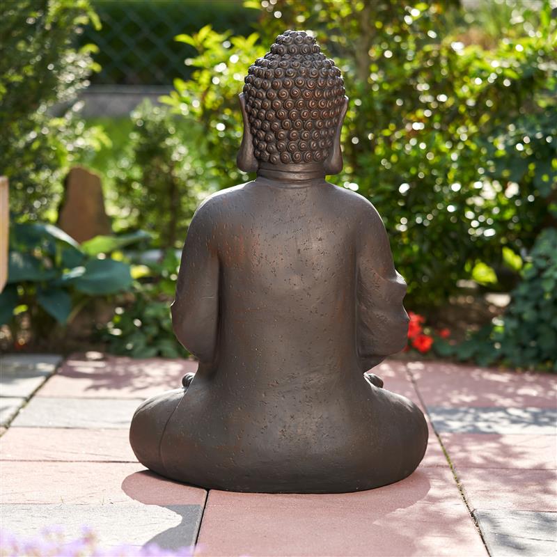 XXXL Großer Buddha 70 cm Steinfigur Garten Deko Figur