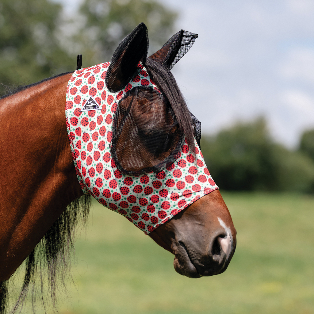 Professionals Choice Comfort Fit Lycra Fliegenmaske "LADYBUG" Größe: L (Full)