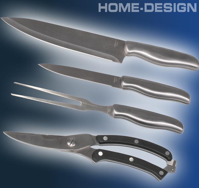 Messerset Geflügelschere 4tlg Küche Messer Edelstahl 47