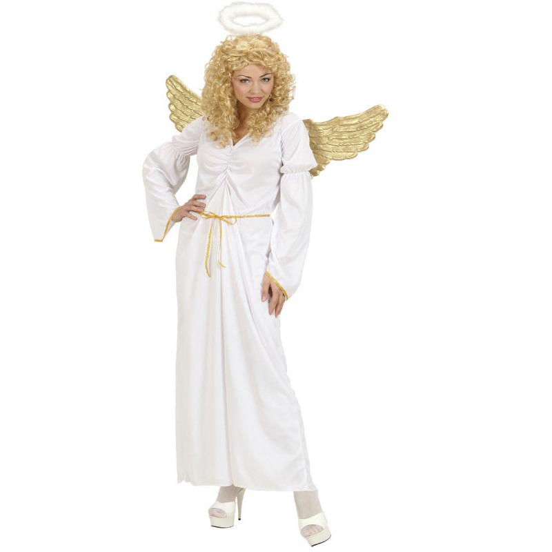 Engelkostüm Für Mädchen – Weißes Engelskleid Mit Flügeln Und Heiligenschein Für Weihnachten, Krippe, Fasching & Theater