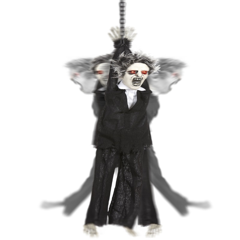 MONSTER IN KETTEN animiert mit Bewegung + Sound 80 cm Halloween Hänge