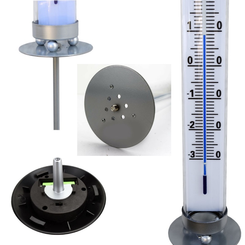 XXL SOLAR GARTENTHERMOMETER 112 cm beleuchtet LED Garten