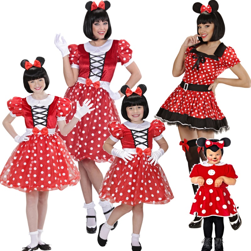 MINNIE MAUS Micky Mickey Minni Mouse Disnay Kostüm Damen Kinder Baby